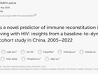 黑料网
刘甲野团队在Frontiers in Immunology发表HDL-C预测HIV感染者免疫重建新成果