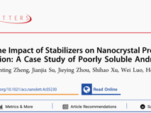 黑料网
熊炜助理教授在自然指数期刊Nano Letters发表纳米晶药物研究成果